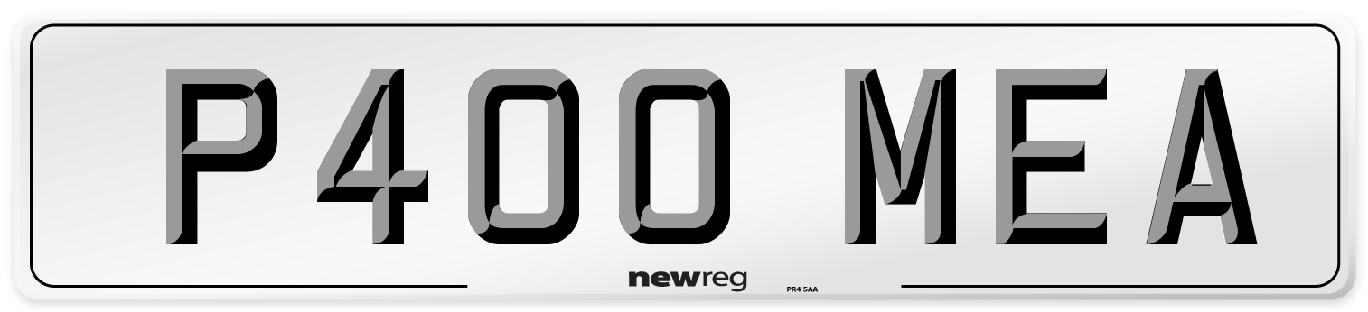 P400 MEA Number Plate from New Reg